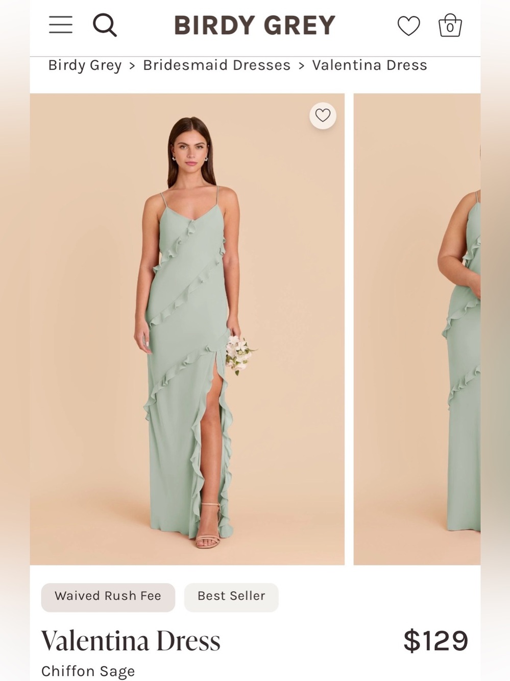 Birdy Grey Sage Maxi Dress with Diagonal Ruffles